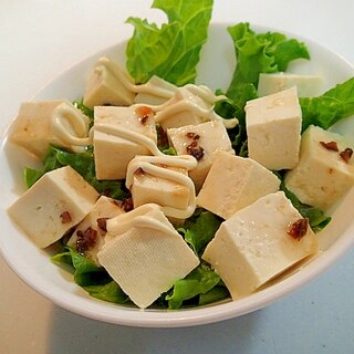 グリーンリ一フと豆腐のサラダ